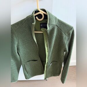 FIGS Olive Heather Zip Jacket